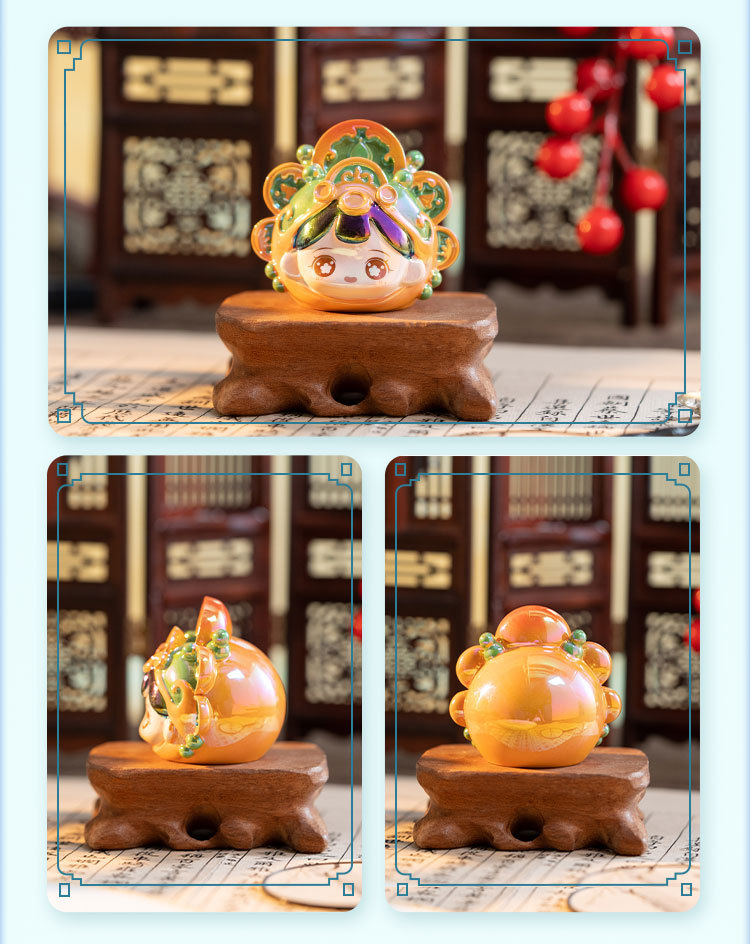 Chinese pattern blind box, cute ancient-style and national trend decorative items, colorful and adorable character heads, resin figurine gifts and peripheral products pic 11