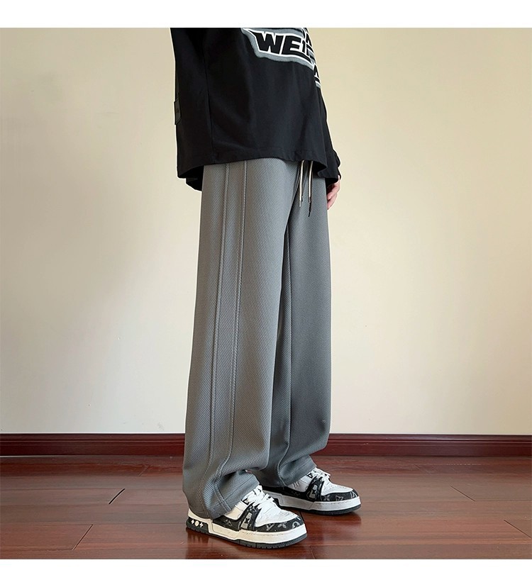 潮牌休闲裤子男宽松春秋新款抽绳运动裤青少年学生高级感卫裤长裤详情26