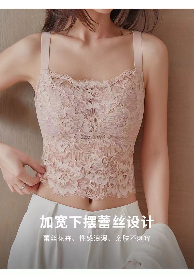 抹胸防走光全罩杯内衣大胸显小薄杯无钢圈防下垂美背蕾丝大码文胸详情6