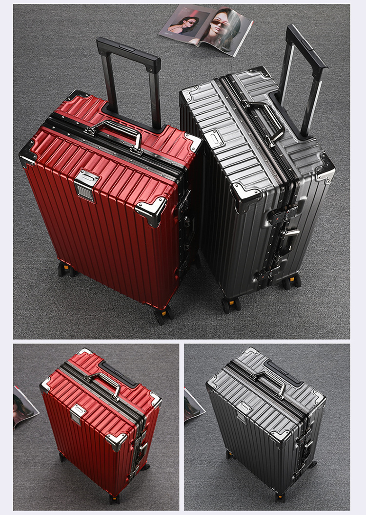 旅行箱男学生大容量铝框密码箱女行李箱结实耐用加厚拉杆箱万向轮详情20