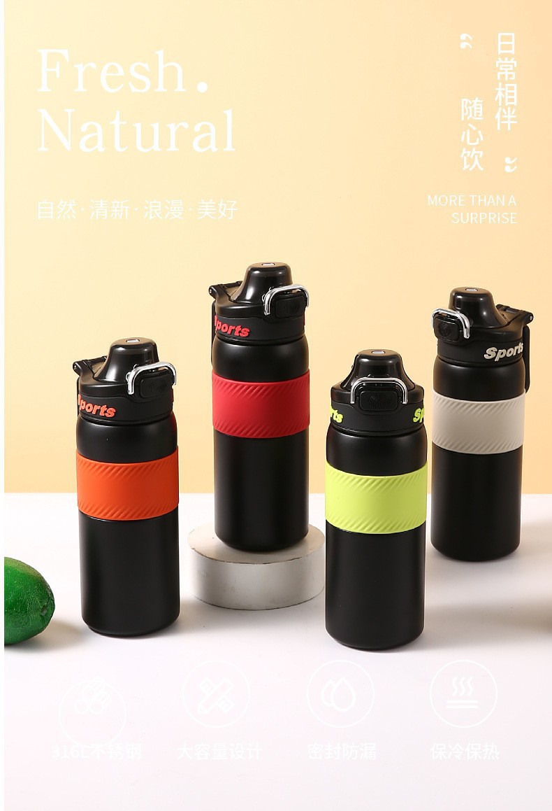 不锈钢黑武士保温杯大容量运动水壶便携手提水杯户外杯详情1
