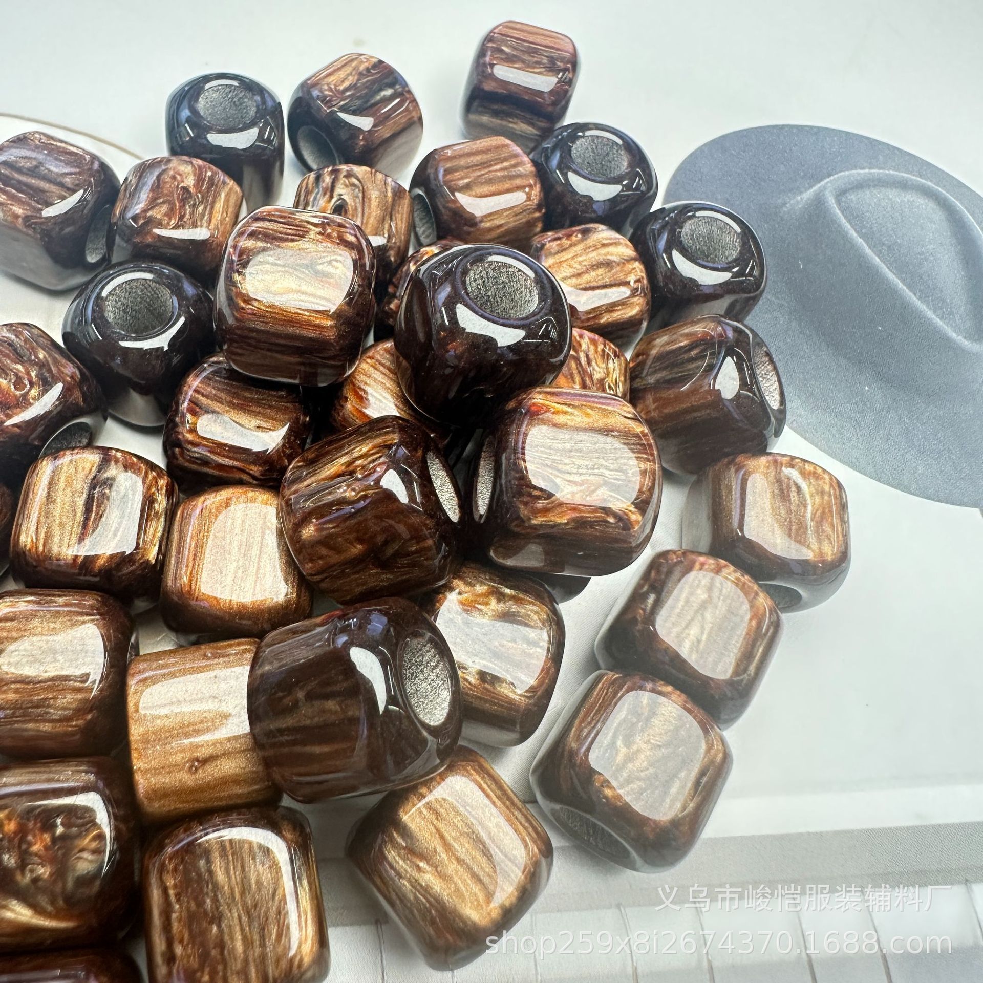 新款大孔批发链项链串珠手高级diy手工12mm桶珠树脂爆款配件多色详情9