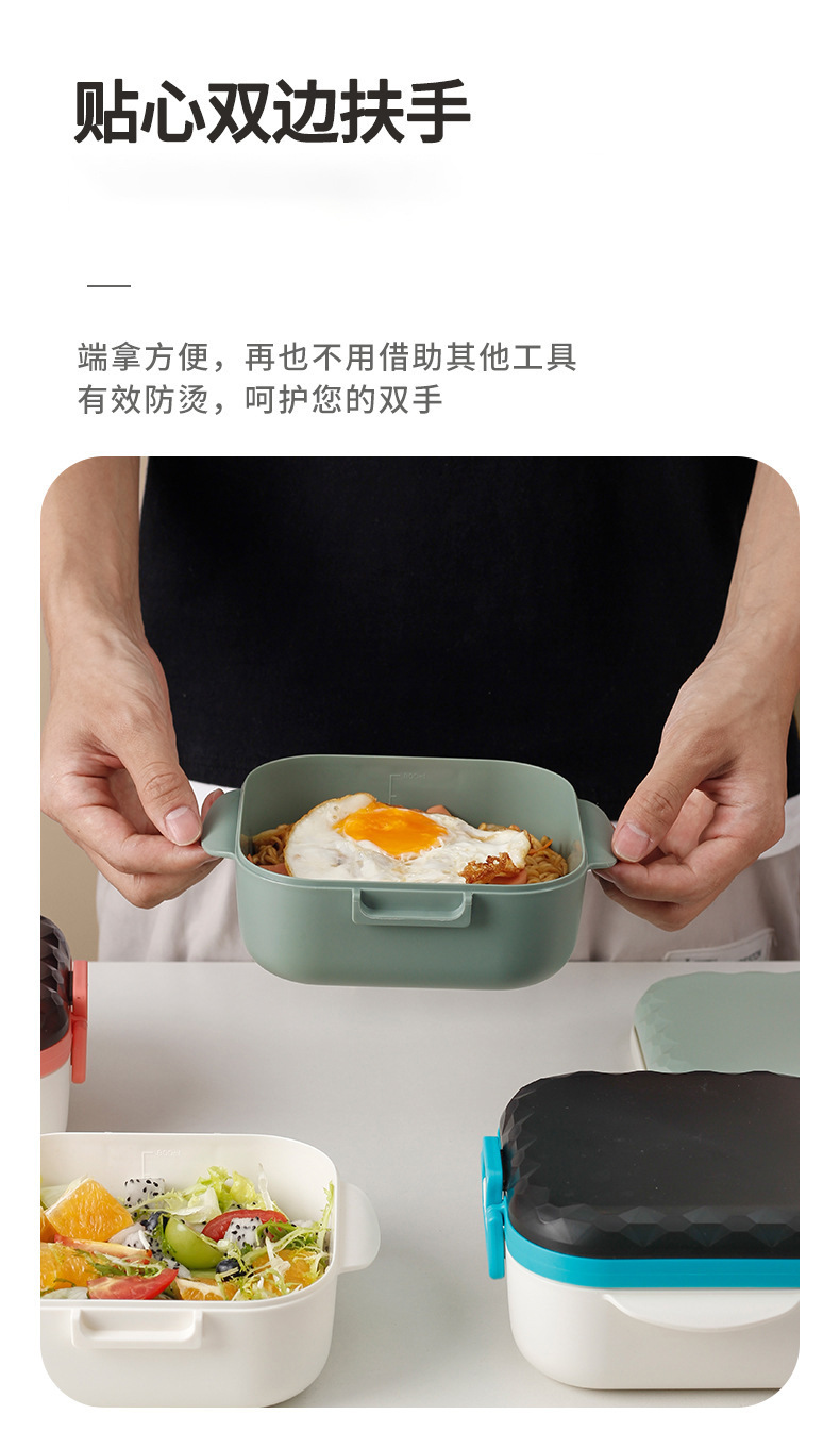 Multi-functional plastic instant noodle lunch box, student dormitory instant noodle magic tool, cafeteria serving with lid and insulated lunch box pic 12
