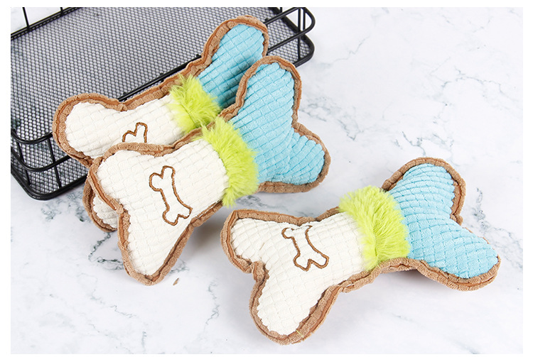 Venta directa de fábrica mascotas voz molar mordedura resistente gato perro peluche artículos de juguete de grano de maíz hueso estilo pic 18