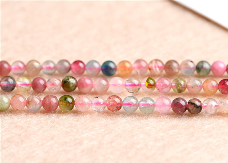 Jiuya Crystal Natural 7A Grade Small Particle Tourmaline Loose Beads Seven-color Tourmaline round Beads Ring Accessories wholesale pic 16