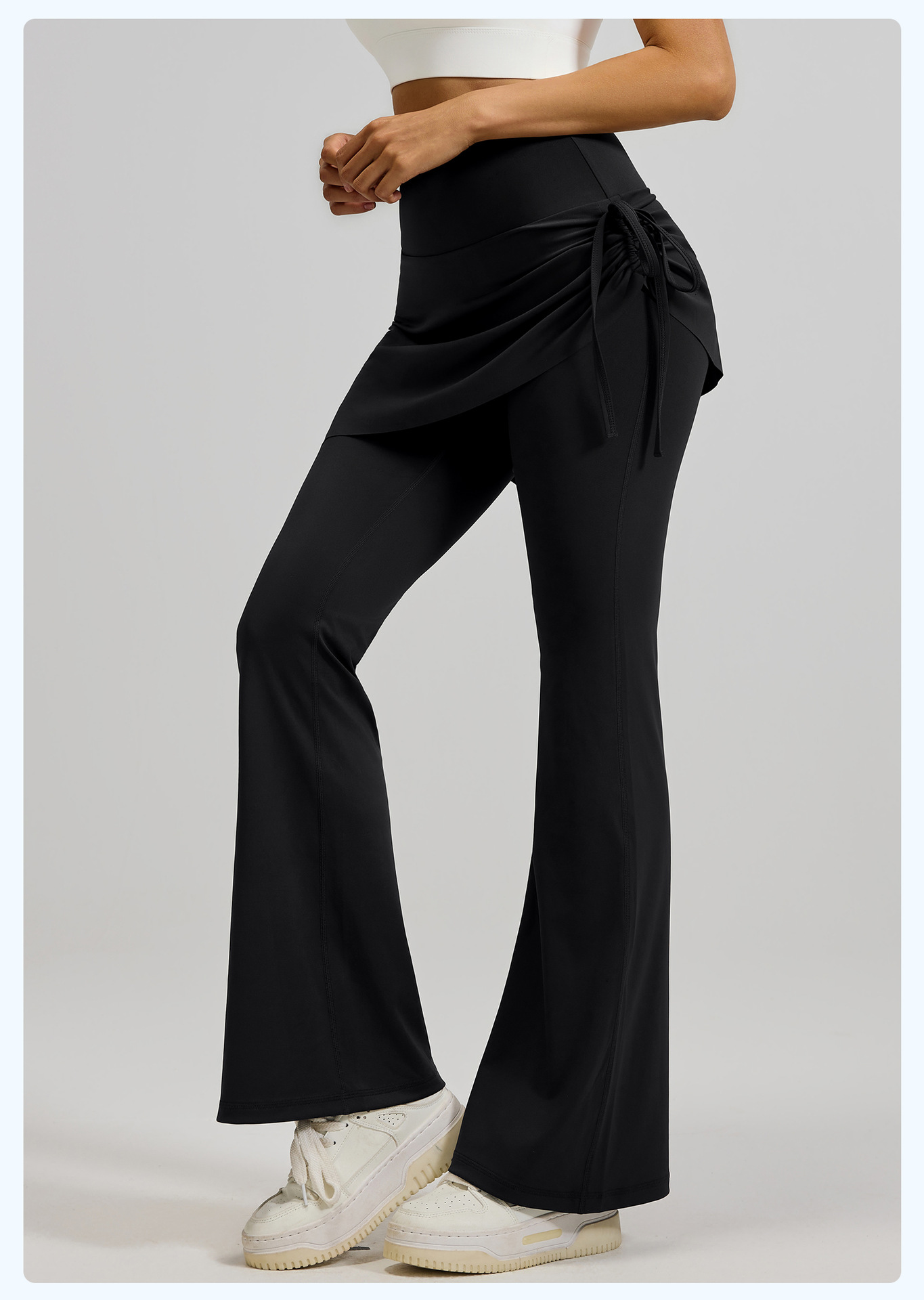New wrinkled flared skirt pants, two sets of high-waisted, hip-lifting, slightly flared yoga pants for women pic 18