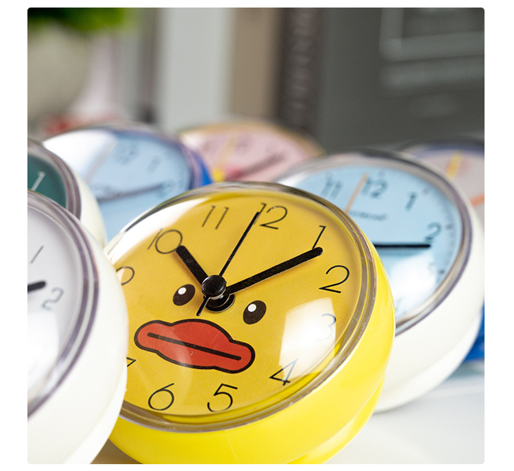 Mini suction cup wall clock, bathroom anti-fog and waterproof clock, kitchen and bathroom clock, small quartz clock, table clock, 7cm pic 3