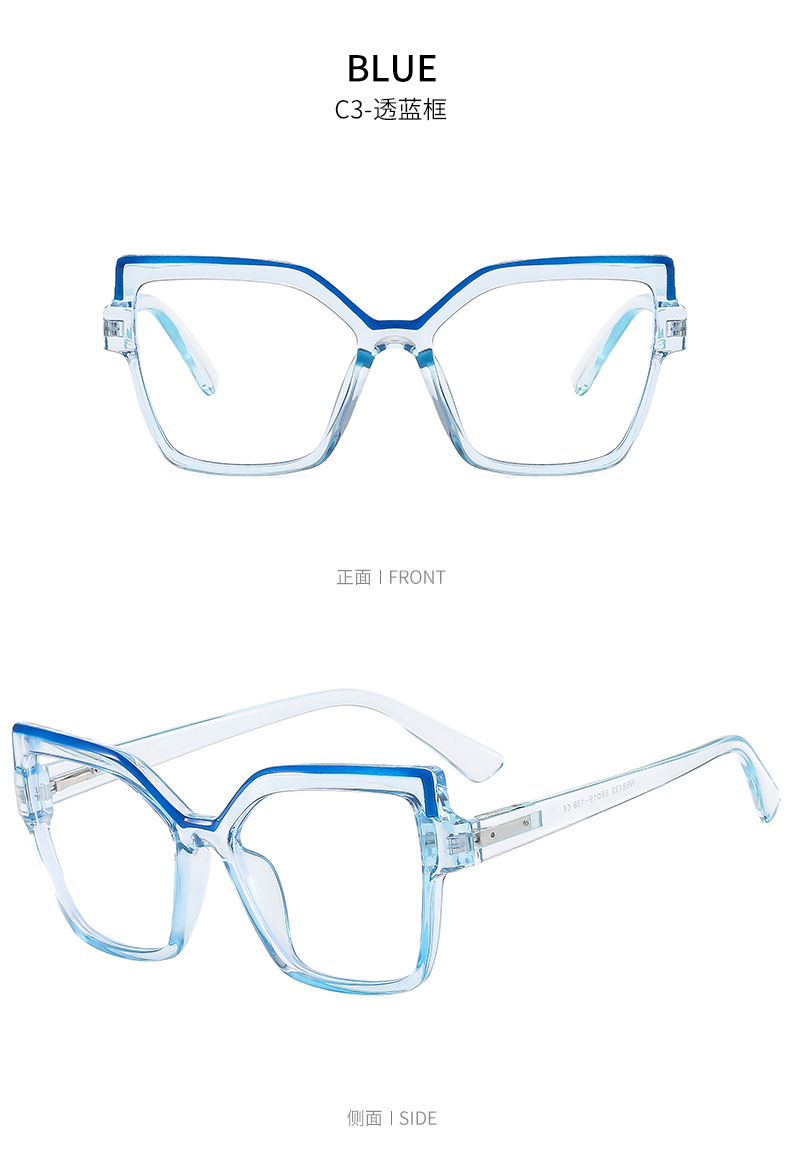 Crossover hot sale verano candy color marco gafas decorativas anti-luz azul protección de ojos gafas Optical wholesale pic 15