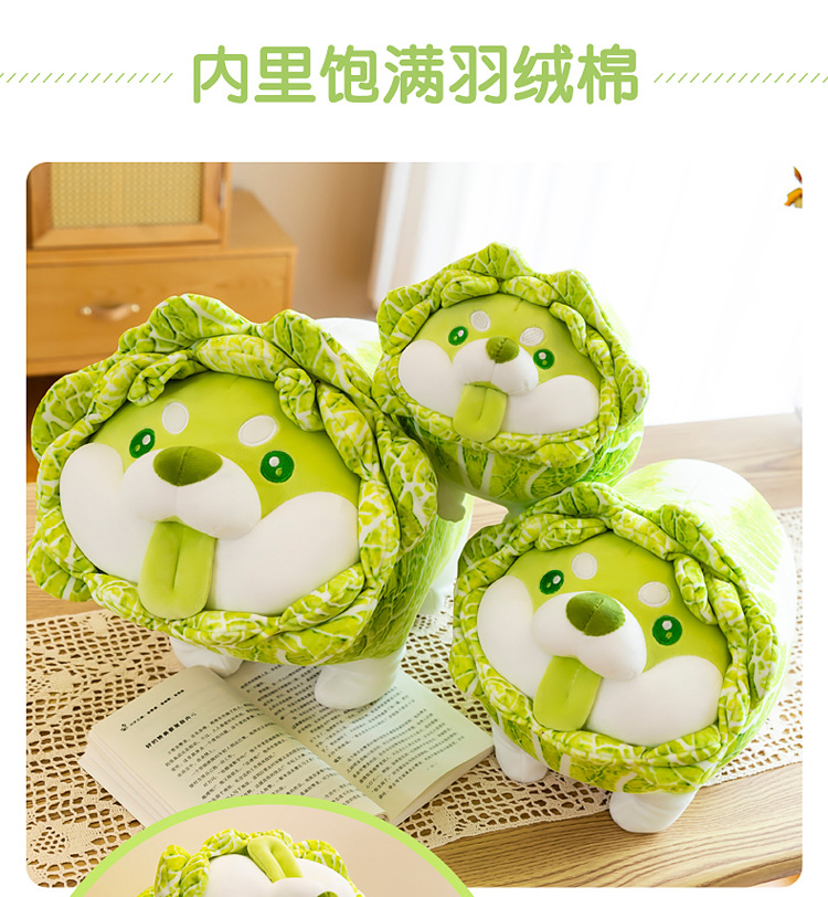Vegetable fairy dog doll, Chinese cabbage plush toy, Internet celebrity funny doll, new plush toy, soft for girls pic 3