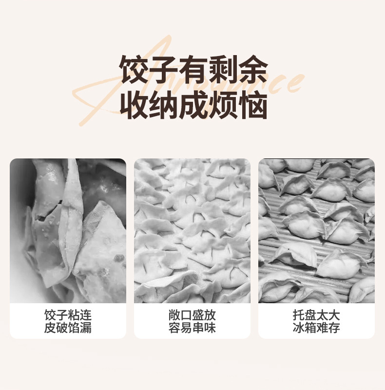 夹缝饺子盒冷冻盒冰箱侧门专用保鲜盒食品分装整理盒省空间饺子盒详情2