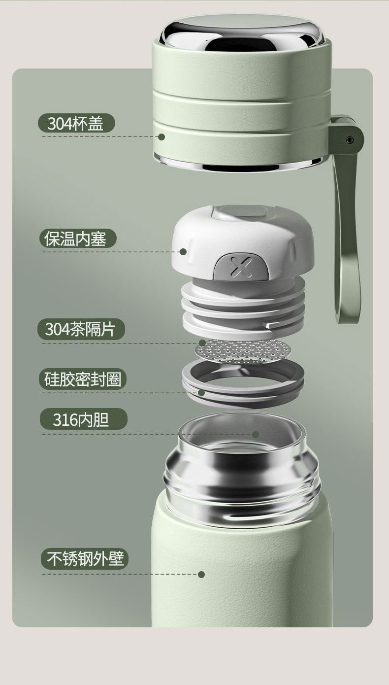 高颜值保温杯男女学生便携大容量水壶316不锈钢办公室泡茶水杯子详情5