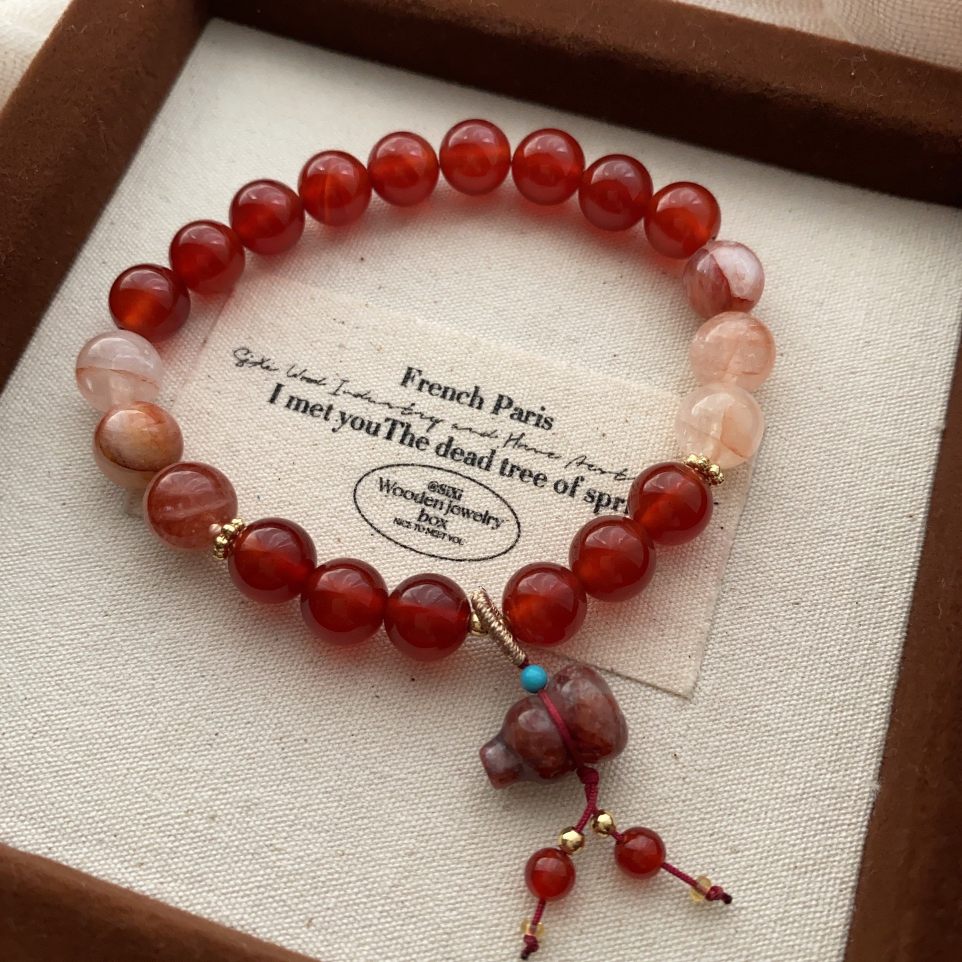 南红玛瑙手串小众设计手链玄学葫芦平安扣国风优雅气质女款手圈详情15