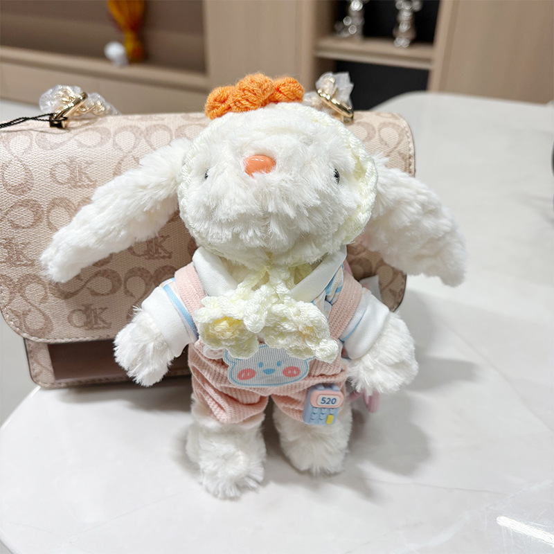 多巴胺格子长耳兔包包挂件小饰品可爱钥匙扣公仔玩偶兔子毛绒玩具详情41