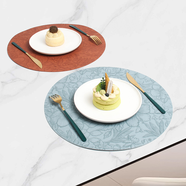 跨境placemat防滑皮革餐垫圆形酒店家居餐桌隔热餐垫子餐桌高级感详情32