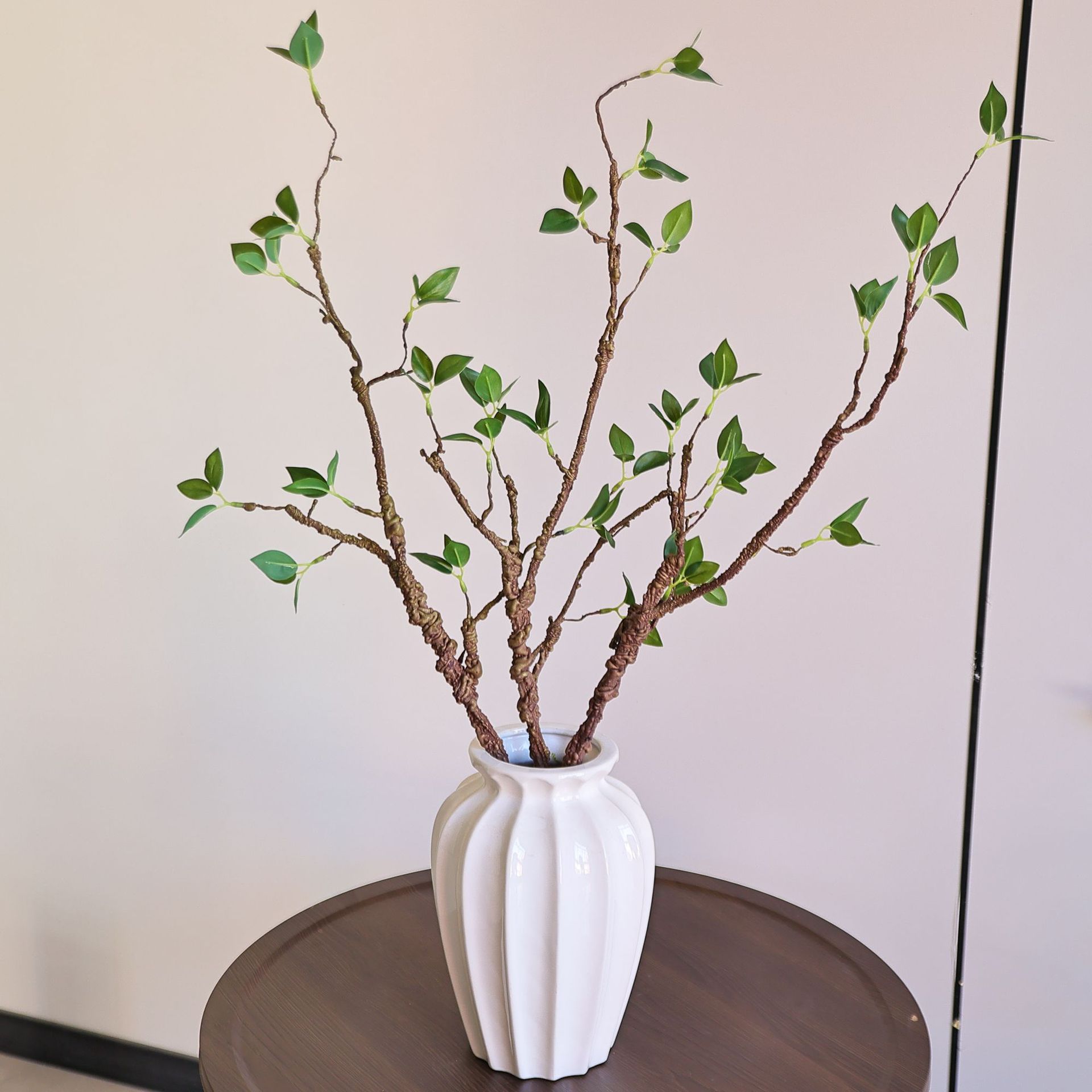 植物绿芽叶婚庆家居装饰发泡枯枝绿叶摆件插花摆设绿植高仿真花卉详情5