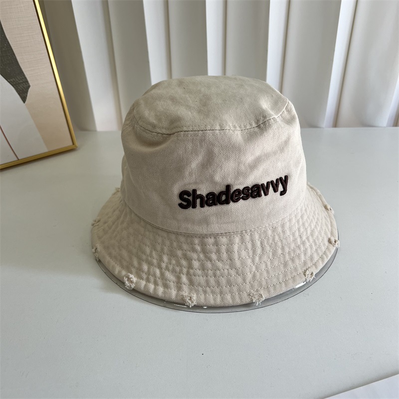 帽子女字母布制帽渔夫帽个性破边潮帽出游遮阳盆帽休闲百搭显脸小详情6