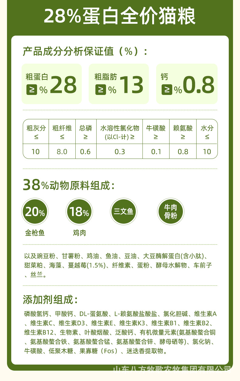 山东猫粮严选鲜肉成猫幼猫通用粮全价猫粮20kg猫舍40斤装代发猫粮详情17