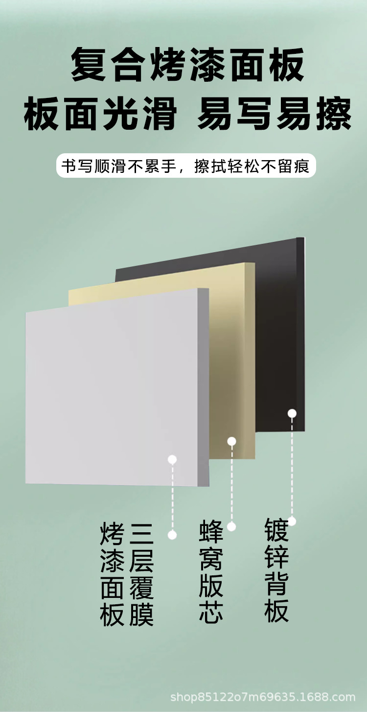 挂式双面白板写字板小黑板家用办公会议教学可擦写黑板贴磁性白板详情5
