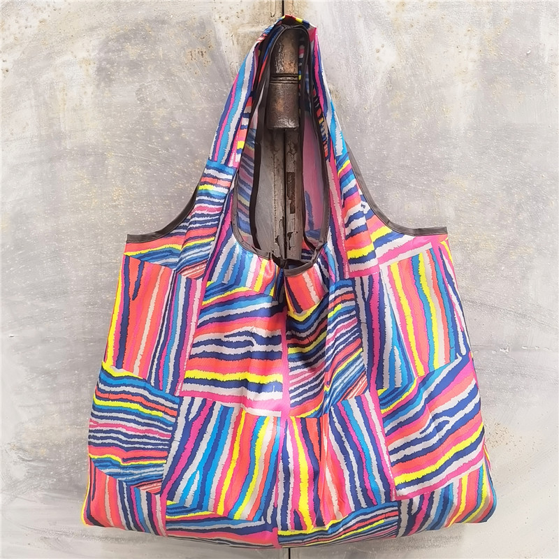 超大号卡通日本折叠环保购物袋防水尼龙买菜包收纳包米奇头手提袋详情38