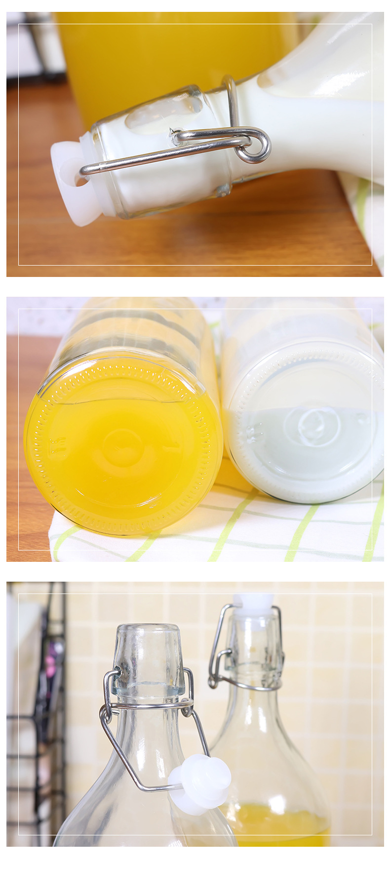 密封玻璃瓶酿酒瓶红酒瓶带盖白酒瓶橄榄瓶空瓶油瓶饮料牛奶密封瓶详情10