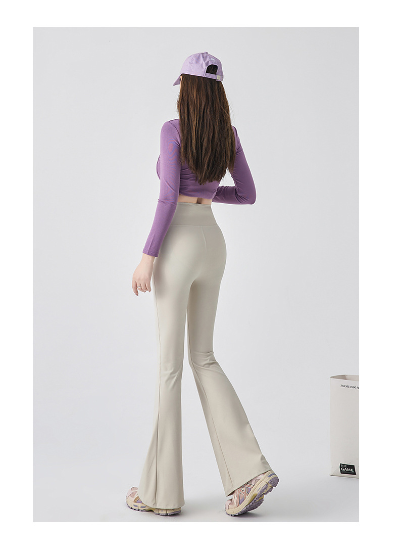 国风微喇裤女高腰喇裤长裤春秋新款外穿鲨鱼裤显瘦拖地高弹马蹄裤详情24