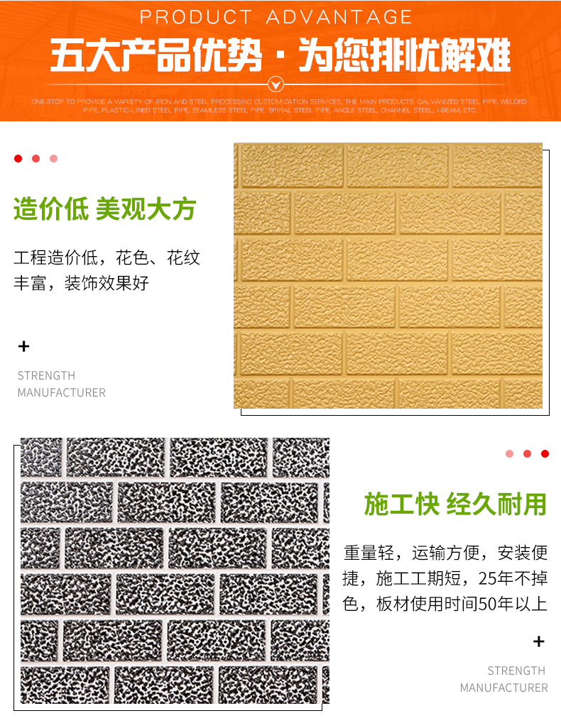 岗亭别墅外墙保温装饰材料聚氨酯保温板金属雕花板外墙保温一体板详情9