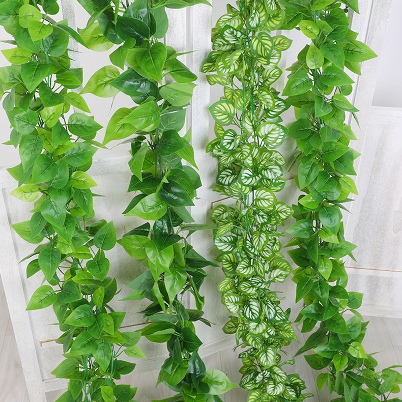仿真藤条假树叶装饰藤蔓爬山虎绿植吊顶过胶花藤葡萄叶绿萝常春藤详情17
