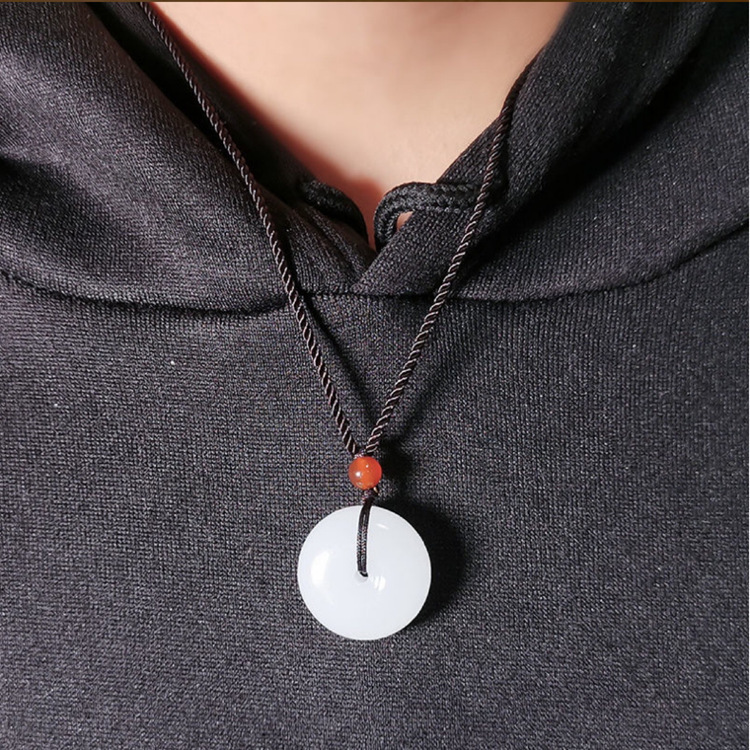 平安扣厂家直销批发阿富汗白玉平安扣吊坠直播送男女玉石项链福利详情4