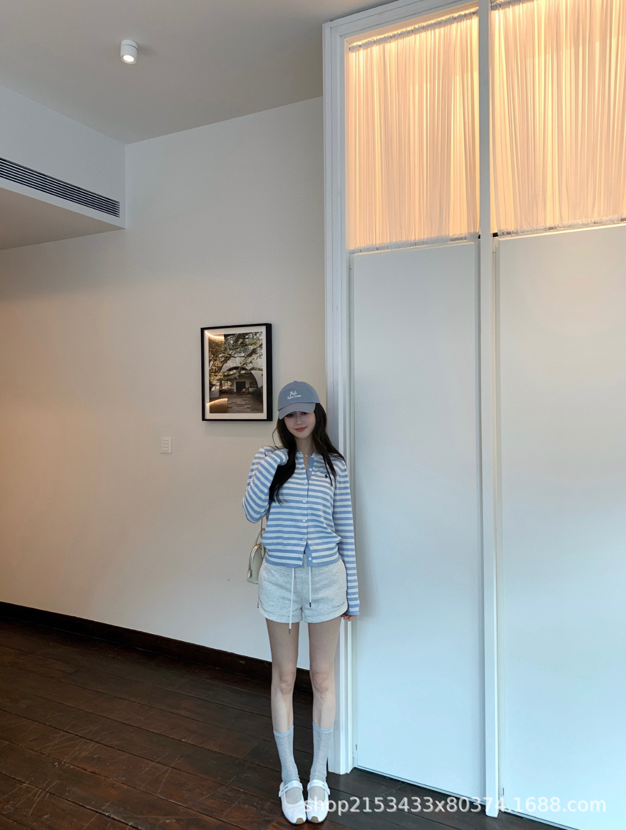 R.L春夏新款低饱和经典条纹刺绣针织开衫宽松休闲时尚百搭详情10