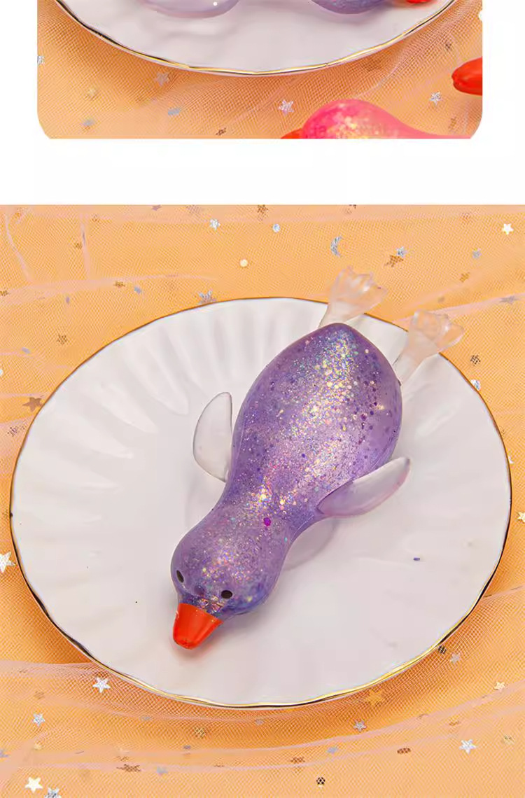 趣味捏捏乐极光麦芽糖冲鸭大鹅捏捏乐金粉亮片慢回弹创意儿童玩具详情15