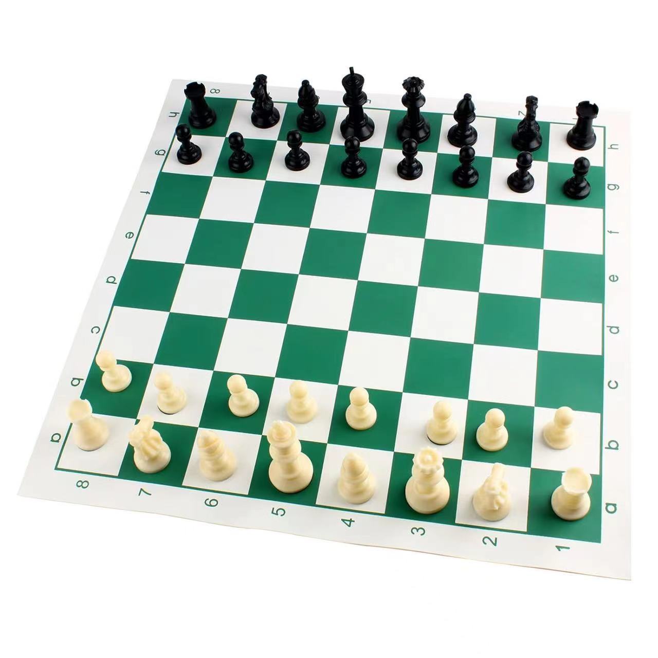 现代简约PU皮革国际象棋盘便携式可折叠袋装大小象棋棋盘棋子套装详情3