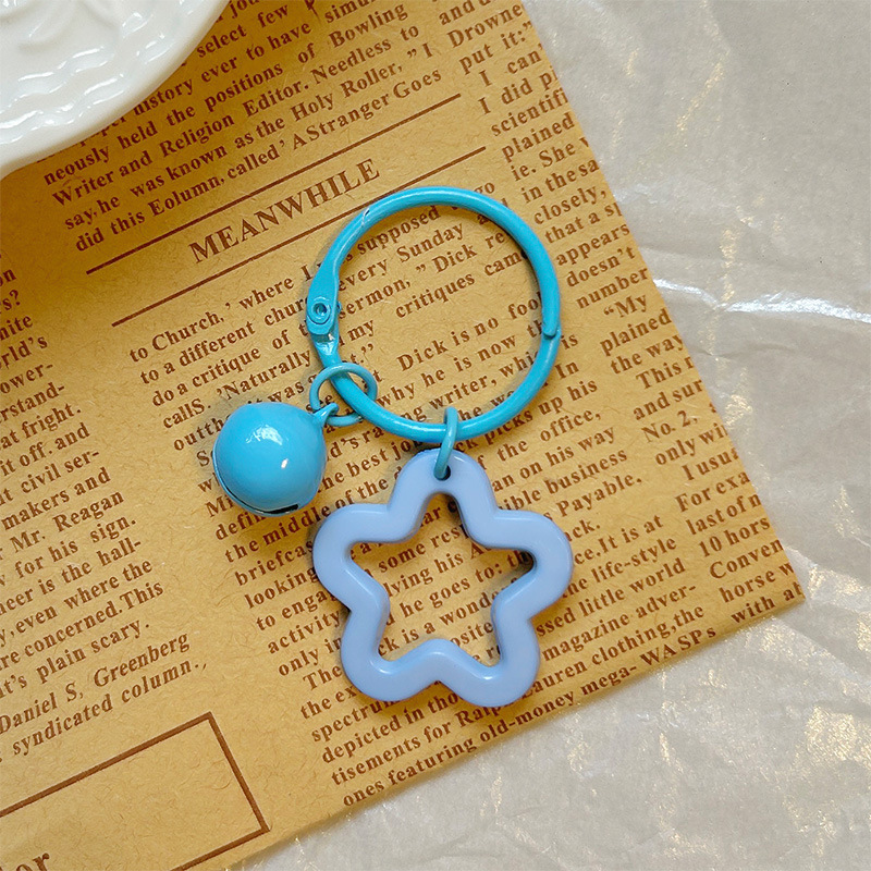 Colorful five-pointed star acrylic keychain pendant, candy-colored headphone case hanging decoration, fresh and cute couple bag decoration pic 7