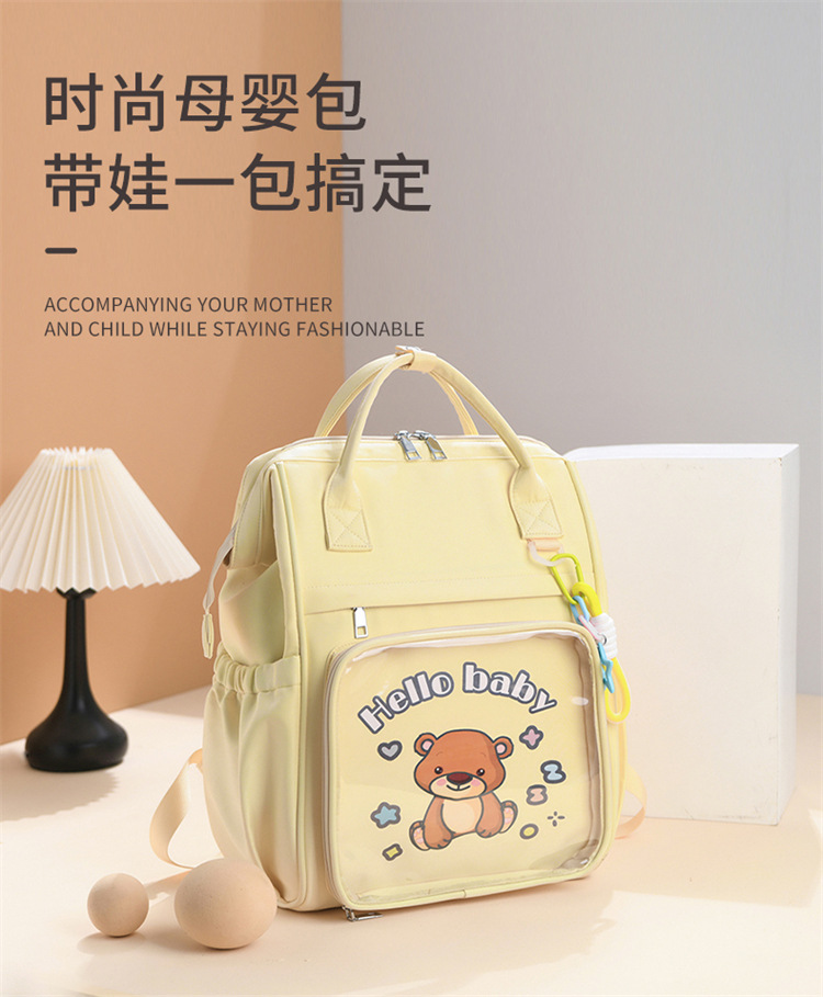 新款卡通双肩妈咪包多功能小熊母婴背包大容量高级感妈妈包保温款详情6