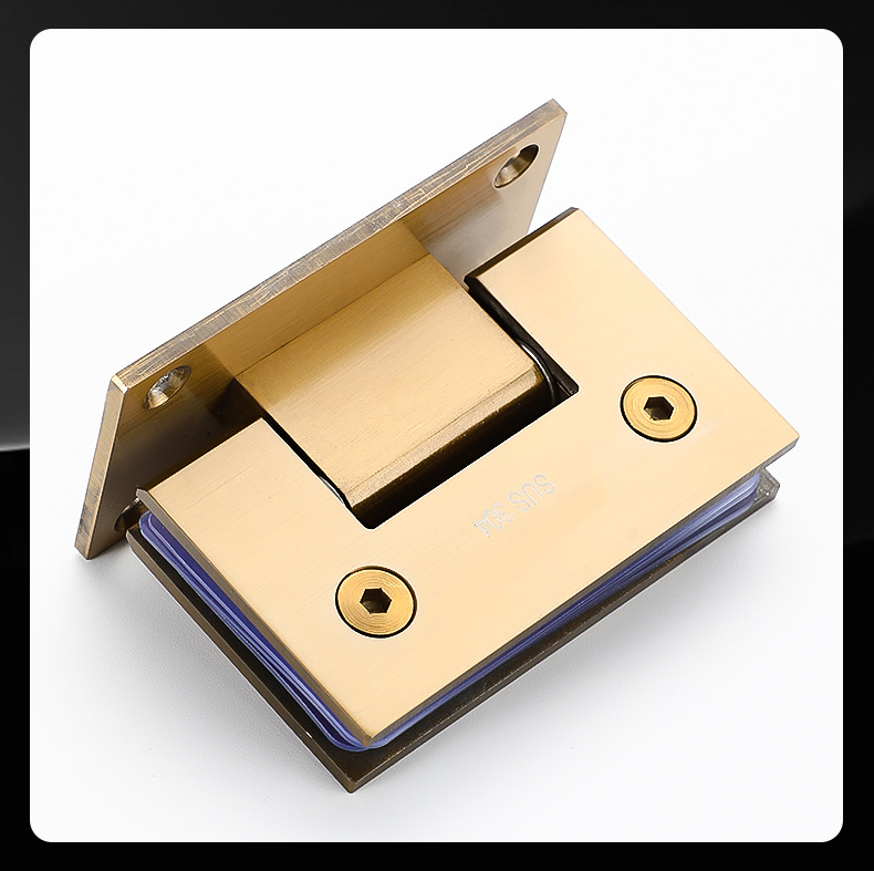 Bright glass door hinges, heavy-duty bathroom clamps, 90-degree shower glass door fixed clamps, bathroom swing hinges pic 19