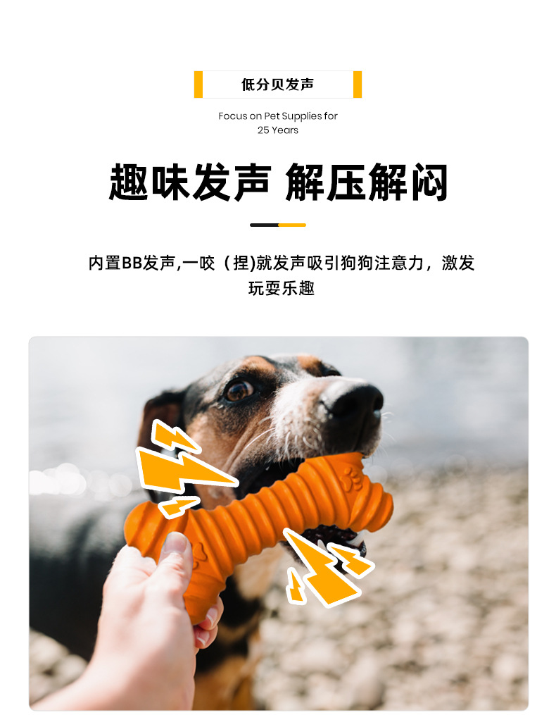 盛盟宠物橡胶螺纹骨头狗发声磨牙耐咬玩具中小犬用品源头工厂批发详情9