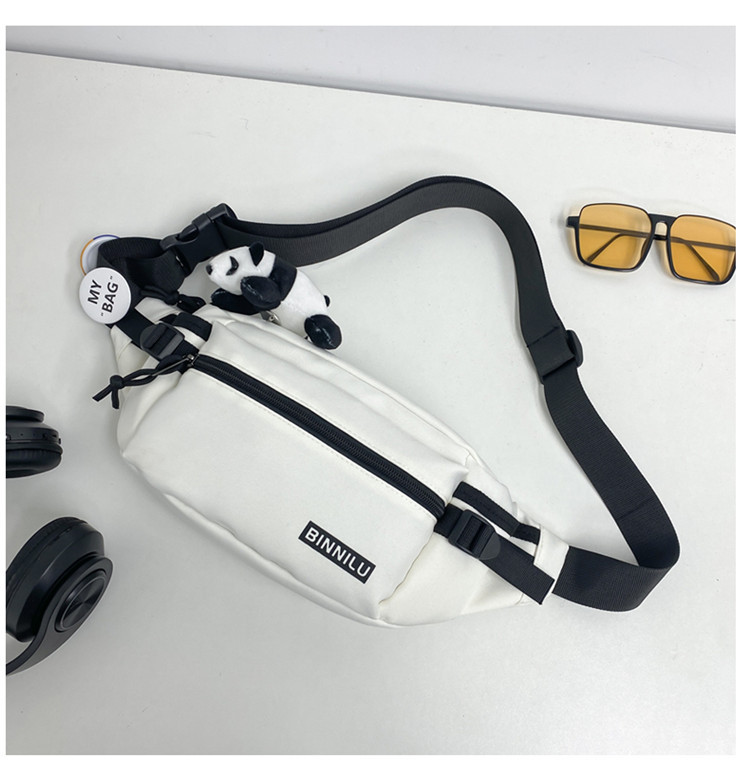 新款简约胸包男休闲潮流运动学生单肩包百搭斜挎包女手机男生腰包详情10