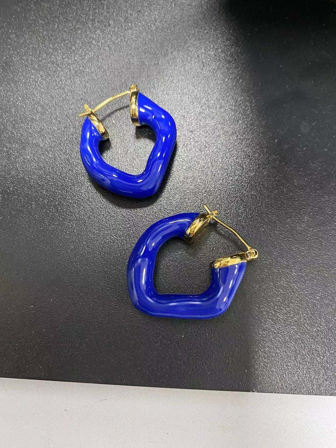 lisa同款彩色耳环珐琅彩釉圆圈耳环韩女国时尚网红同款耳饰耳圈详情5