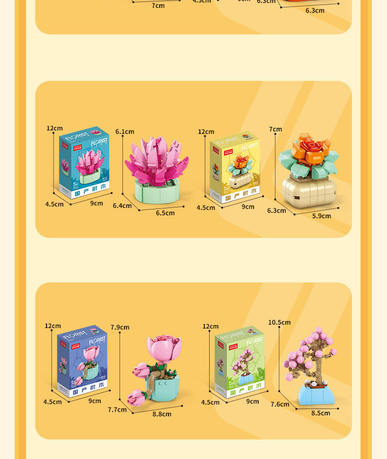 Succulent small particle building blocks compatible with Lego assembly building blocks, flower plant potted plant ornaments, gift for girls pic 27