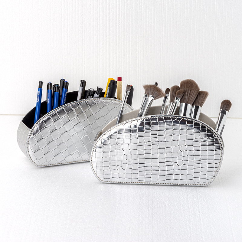 Amazon Home Goods desktop remote control, PU leather storage box, cosmetics storage, office organizing box pic 4