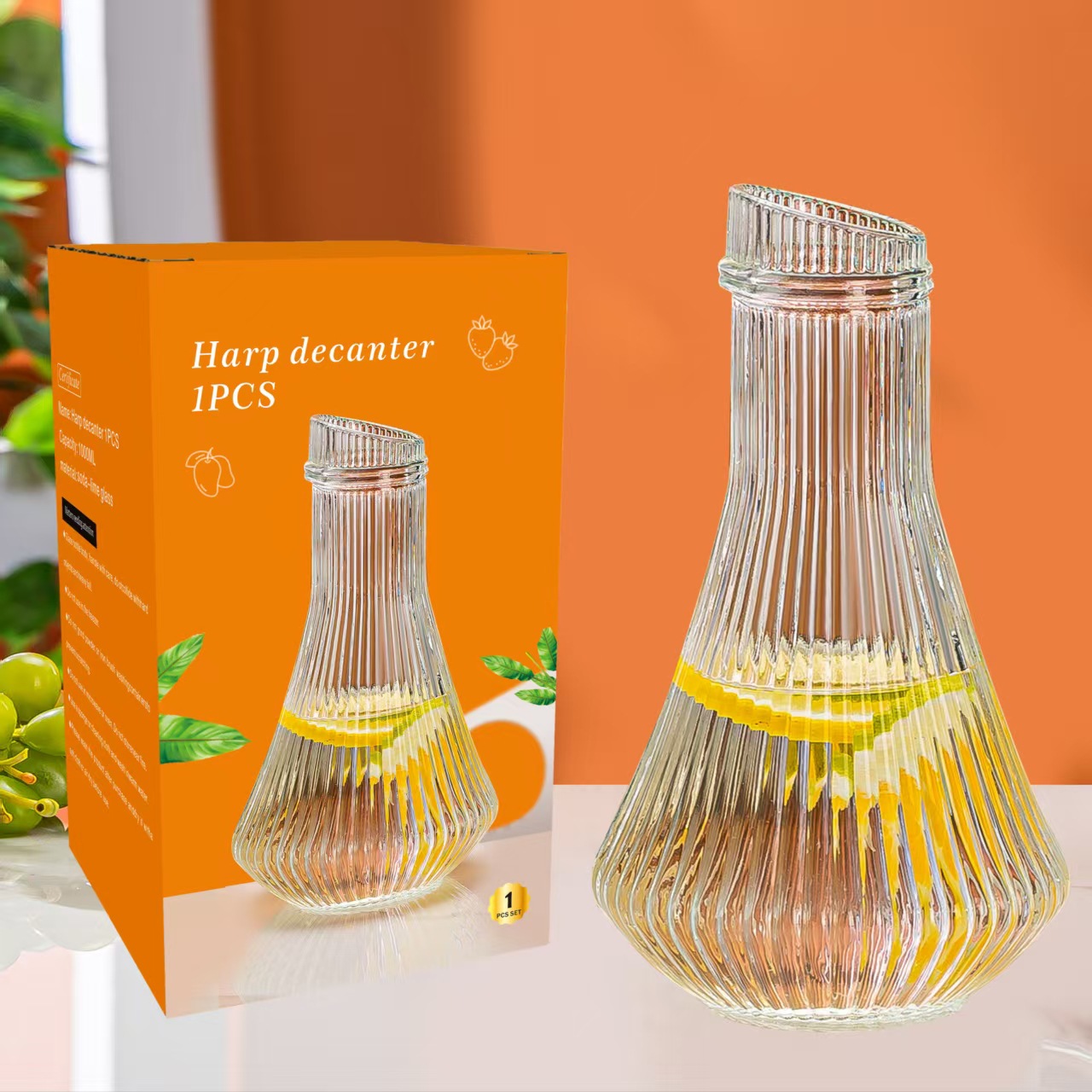 新品欧式轻奢锤纹玻璃红酒杯醒酒器套装竖纹款茶具礼品随手礼品赠品详情1