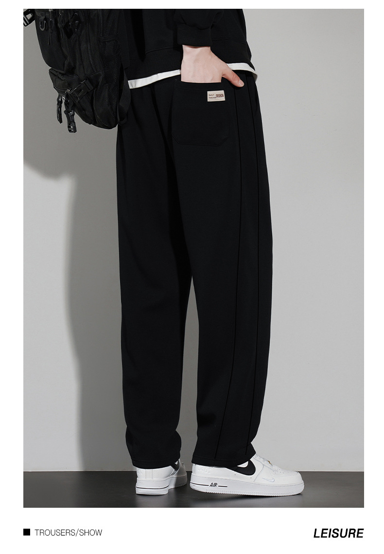 裤子男款秋冬季百搭休闲裤男士垂感阔腿宽松运动直筒长裤百搭卫裤详情9