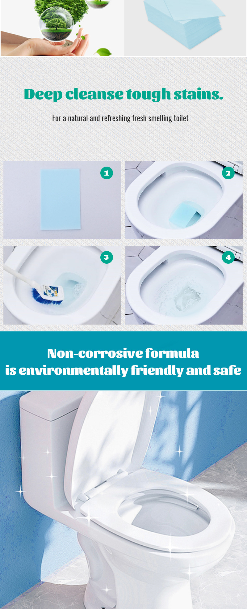 厂家直销马桶清洁片去污留香浴室一次性速溶片跨境电商直供详情2