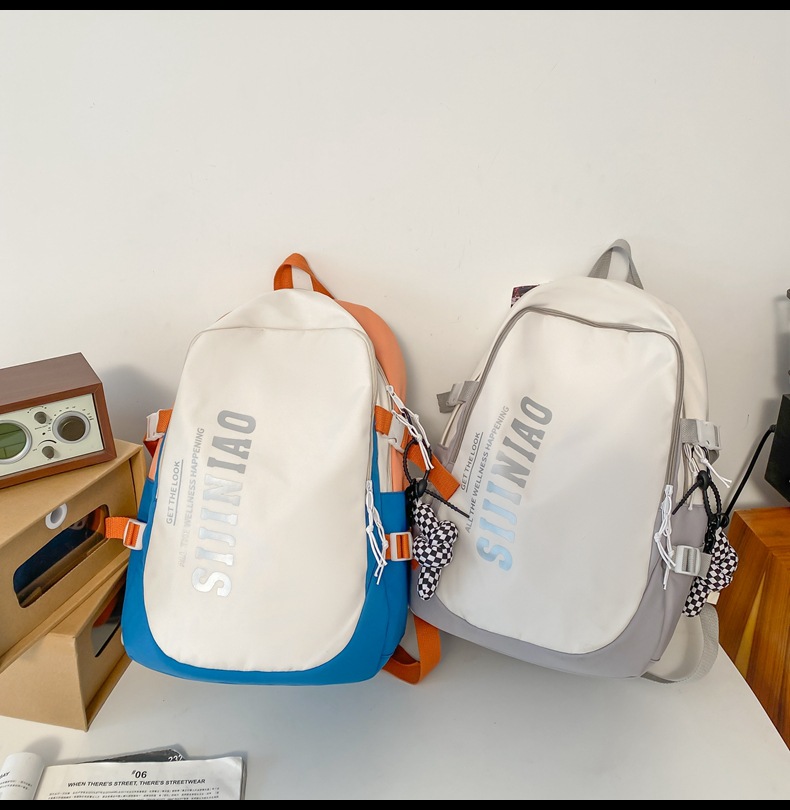 韩版新款书包女高中生日系简约初中生双肩包男初中大学生电脑背包详情33