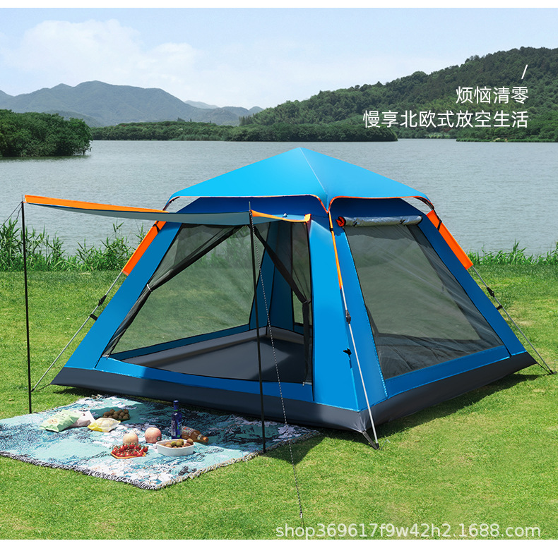 Wholesale of outdoor fully automatic camping four-sided tents, no-setup, quick-opening portable tents, sun-protective camping beach tents pic 23