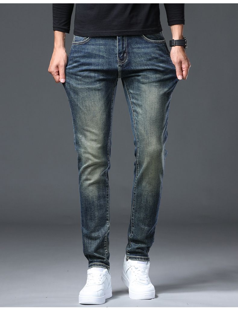 2025年秋冬季新款浅蓝色高端牛仔裤男士秋季修身百搭潮牌休闲长裤详情12