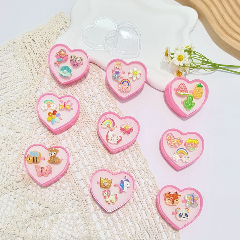 【可以】新品卡通戒指3支套装可爱公主宝石戒指玩具儿童戒指批发详情9