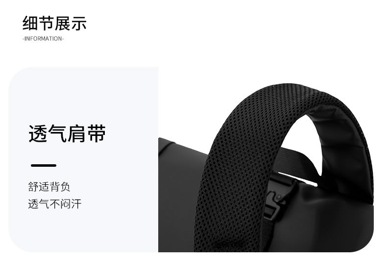 日系男士双肩包户外骑行背包大容量尼龙皮膜电脑双肩包男学生书包详情21