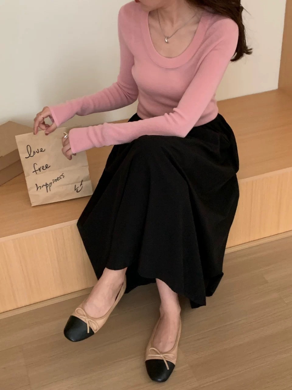 早秋新款100羊毛U领韩系纯色时尚简约针织弹力打底衫百搭女毛衣潮详情16