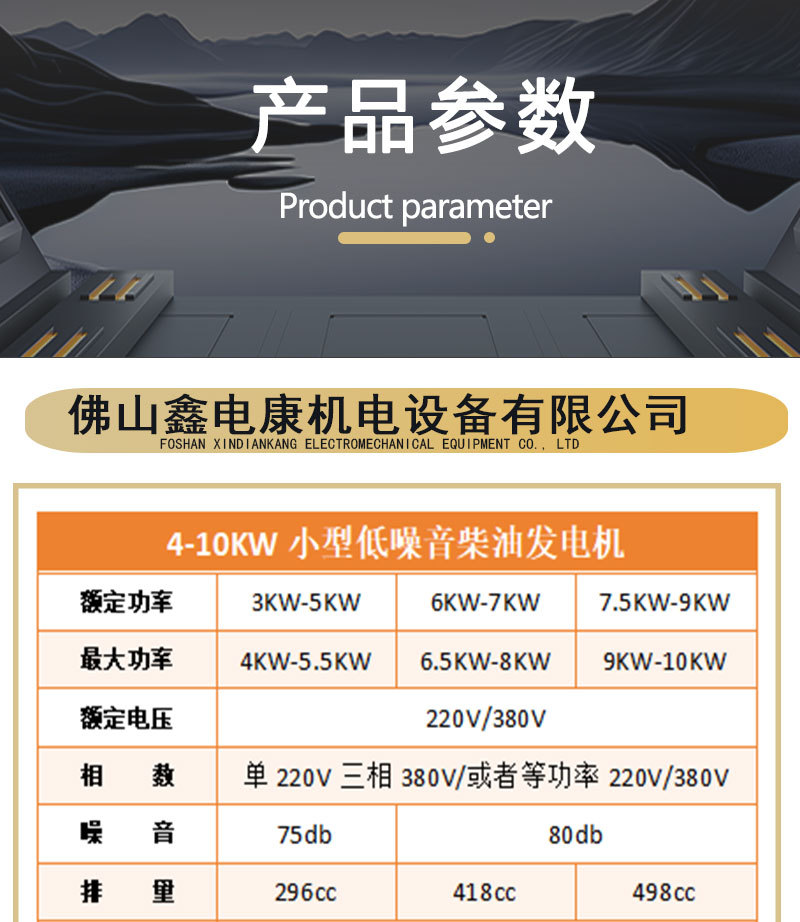 静音发电机组5kw小型家用ats单缸6 4KW千瓦移动三相380交流详情4