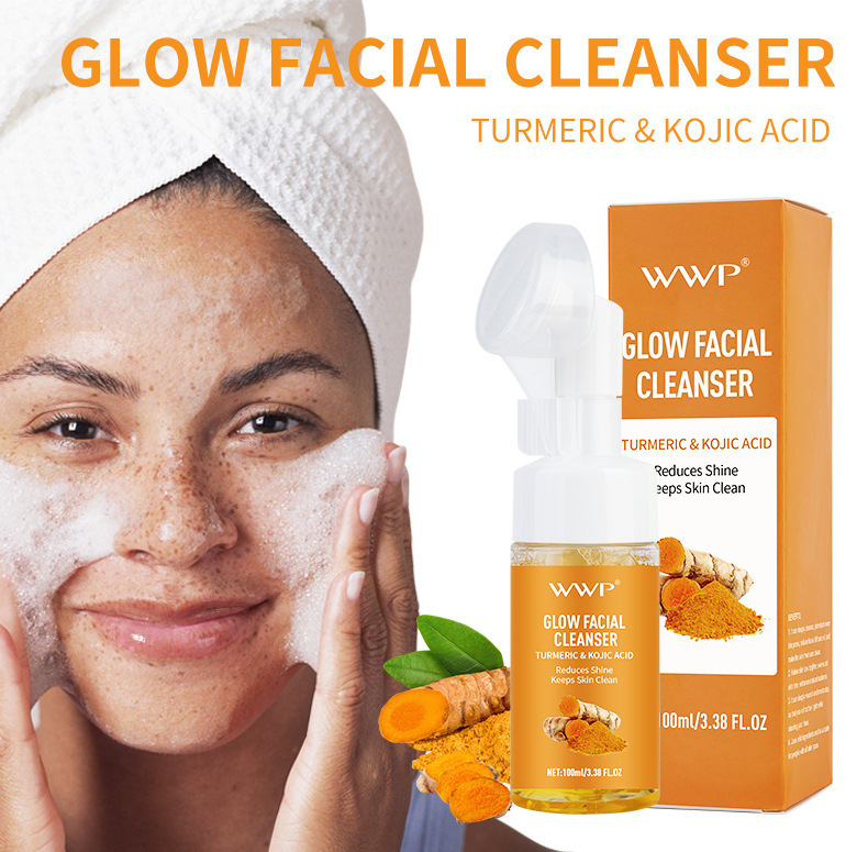 WWP亚马逊TK跨境姜黄洁面慕斯洗面奶深层清洁曲酸泡泡卸妆洁面乳详情6